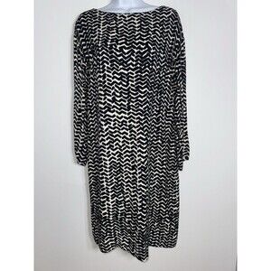 Marimekko Helleri Sahalaitaraita Dress Geometric Sheath Black White Women 34 / 4